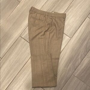 Tan Dress Pants with Tailored Flat Front Design